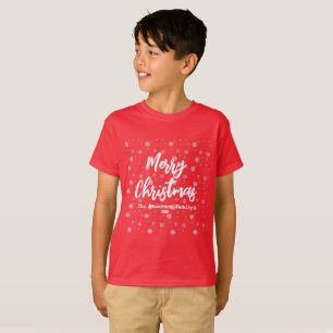 Typography Winter Snowflake Modern Merry Christmas T-Shirt