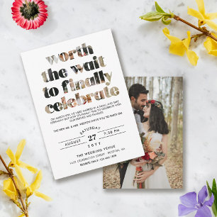 Typography Worth the Wait Sequel Celebration Invit Invitation