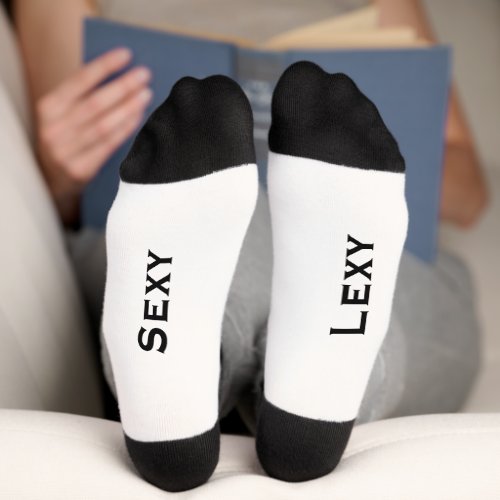 Typography Your Name or Quote Alphabet Letter  Socks