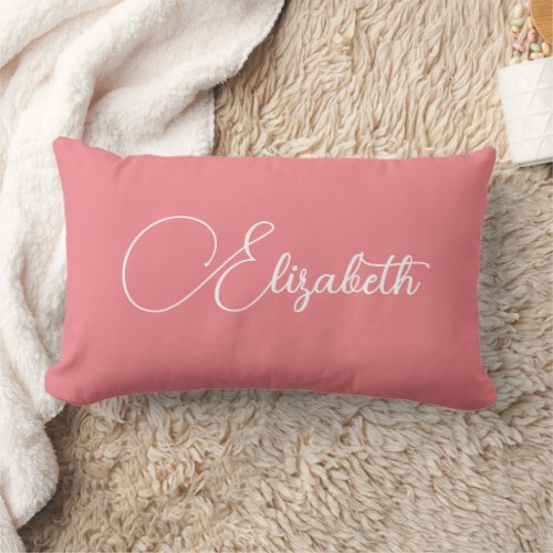 Typography Your Own Name Chic Carissma Color Lumbar Pillow