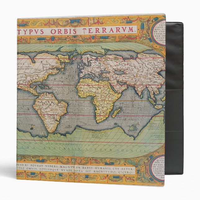 Typus Orbis Terrarum, map of the world 3 Ring Binder (Front/Inside)