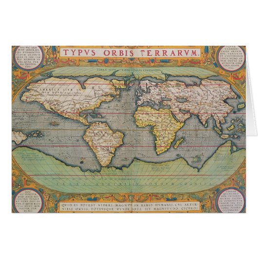 Typus Orbis Terrarum, map of the world Cards (Front Horizontal)