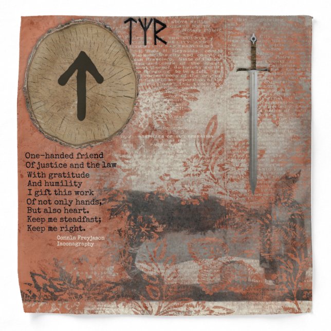 Tyr Blot Altar Cloth Bandana (Front)