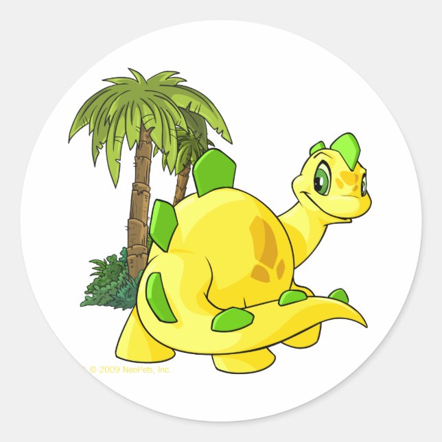 Tyrannian  yellow Chomby gazing Classic Round Sticker (Front)