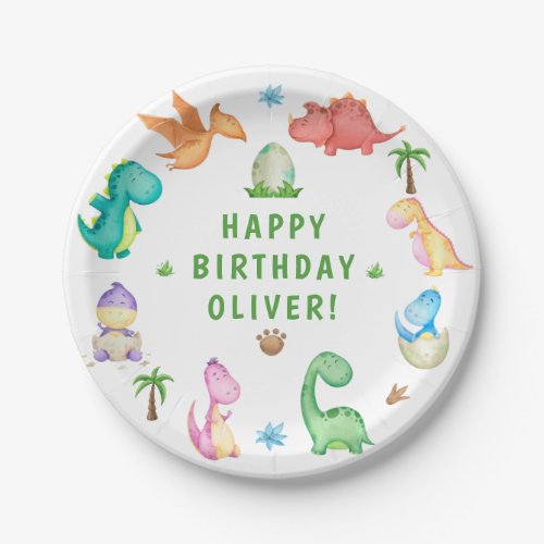 Tyrannosaur Birthday Party Paper Plates