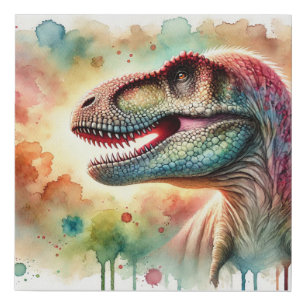Tyrannosaurus 190624AREF104 - Watercolor Faux Canvas Print