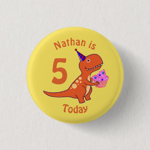 Tyrannosaurus Birthday Pinback Button