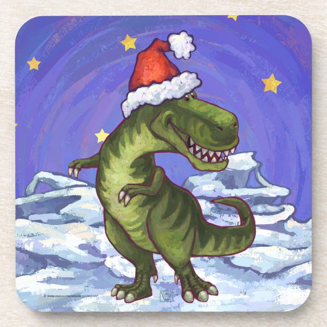 Tyrannosaurus Christmas Coaster (Front)