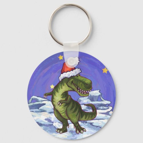 Tyrannosaurus Christmas Keychain