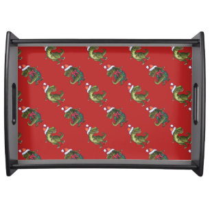 Tyrannosaurus Christmas Serving Tray