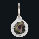 Tyrannosaurus Dinosaur Pet Dog Cat Lost Id Pet ID Tag<br><div class="desc">This design was created though digital art. It may be personalized in the area provided or customizing by choosing the click to customize further option and changing the name, initials or words. You may also change the text color and style or delete the text for an image only design. Contact...</div>