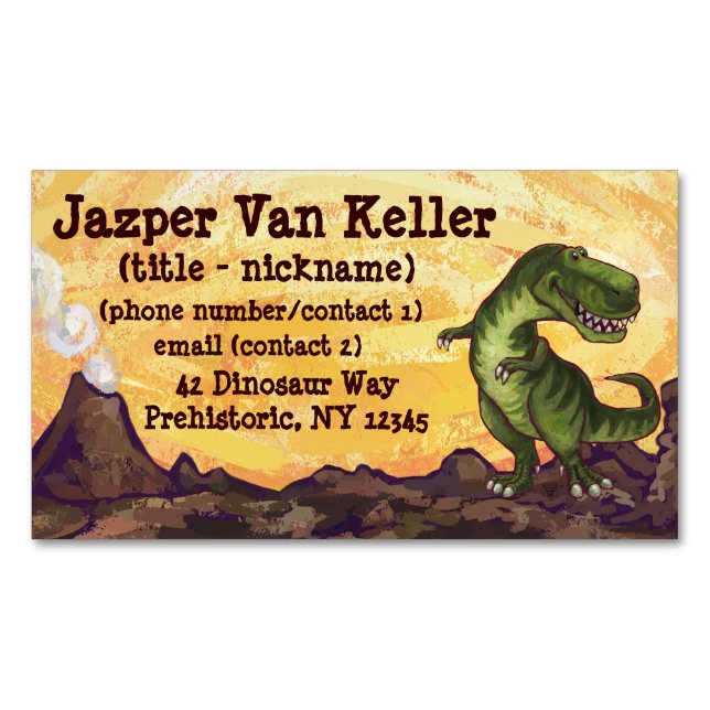 Tyrannosaurus Gifts & Accessories Business Card Magnet (Front)