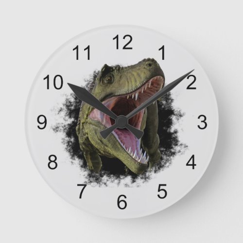 Tyrannosaurus Hole Dinosaur Jurassic Round Clock