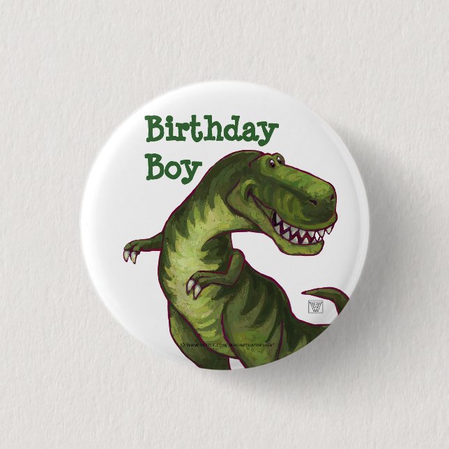Tyrannosaurus Party Center Button (Front)