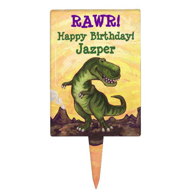Tyrannosaurus Party Center Cake Topper (Front)