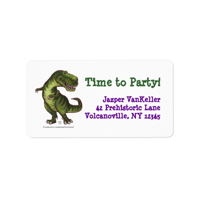 Tyrannosaurus Party Center Label (Front)