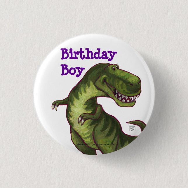 Tyrannosaurus Party Center Pinback Button (Front)