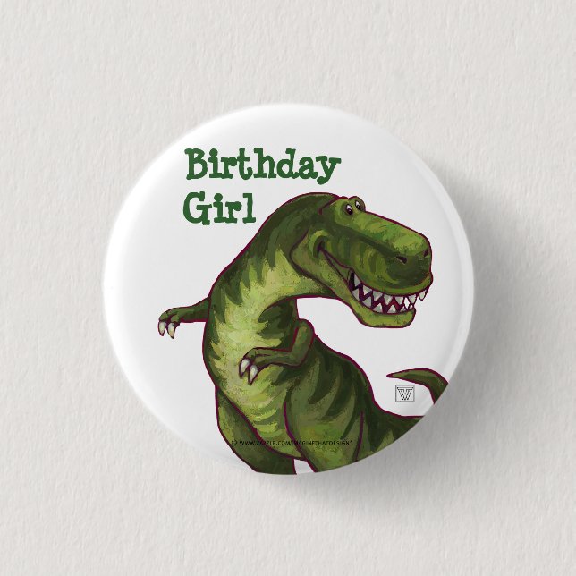 Tyrannosaurus Party Center Pinback Button (Front)