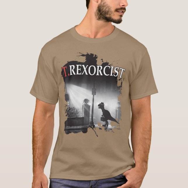 Tyrannosaurus Reee reorcist Dinosaur Parody family T-Shirt (Front)