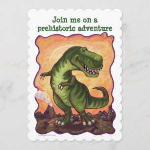 Tyrannosaurus Rex Bday Party Diecut Custom Invite
