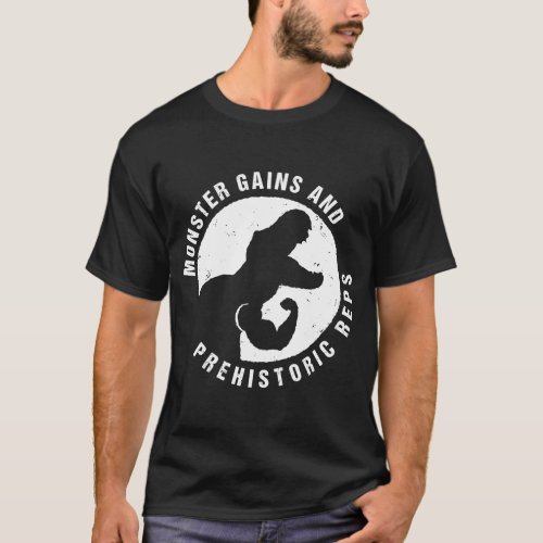 Tyrannosaurus Rex Bicep Flex Rep Gym Humor T_Shirt