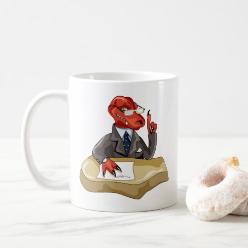 Tyrannosaurus Rex Boss Sitting At A Desk 2 Coffee Mug