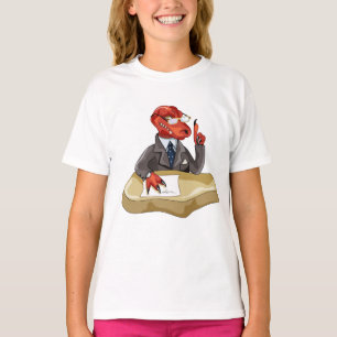 Tyrannosaurus Rex Boss Sitting At A Desk. 2 T-Shirt