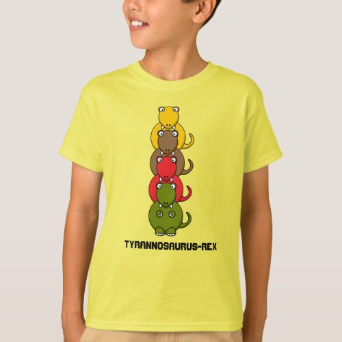 Tyrannosaurus_Rex Colorful Cartoon T_Shirt