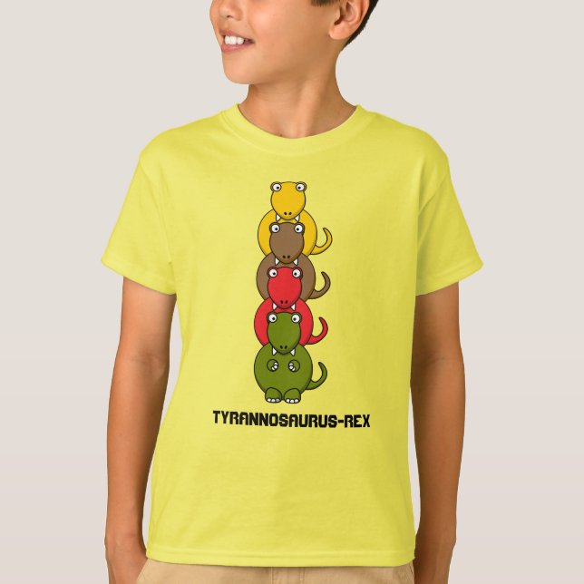 Tyrannosaurus-Rex Colorful Cartoon T-Shirt (Front)