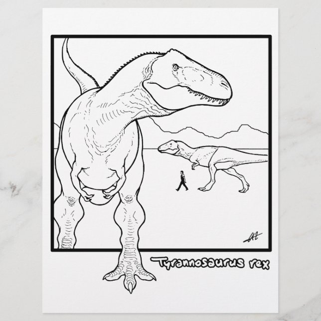 Tyrannosaurus rex - Coloring Page. (Front)