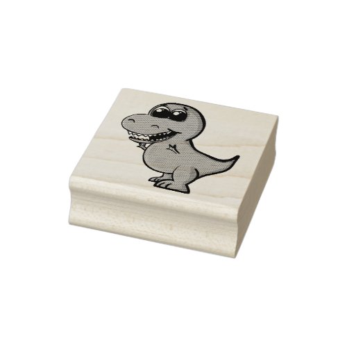 Tyrannosaurus Rex Cute Illustrated Red Dinosaur Rubber Stamp