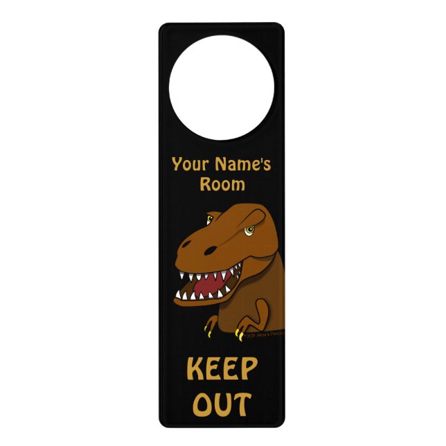 Tyrannosaurus Rex Dinosaur Lover Kids Door Sign (Front)