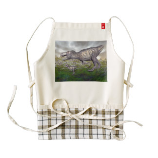 Tyrannosaurus rex dinosaur mum and baby- 3D render Zazzle HEART Apron