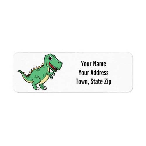 Tyrannosaurus Rex Dinosaur Return Address Label