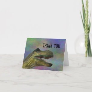 Tyrannosaurus Rex Dinosaur T-Rex Birthday Party Letterpress Thank You Card