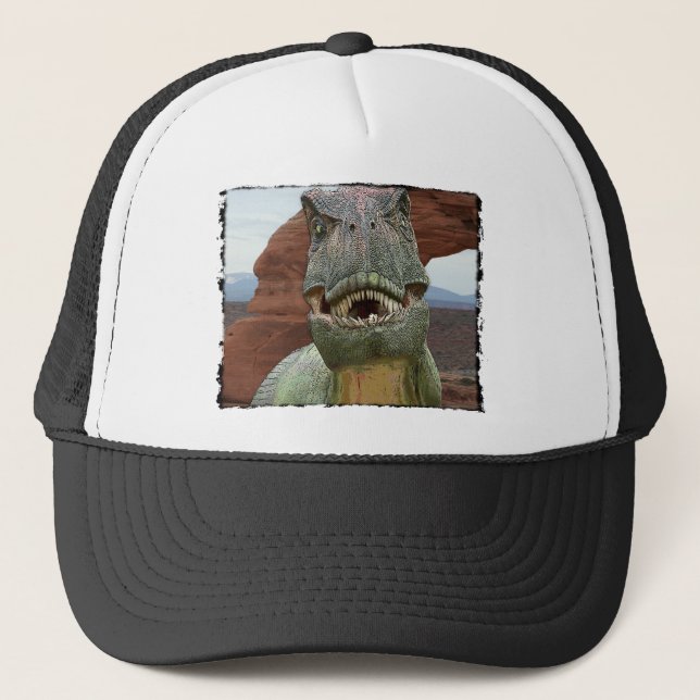 Tyrannosaurus Rex Dinosaur Trucker Hat (Front)