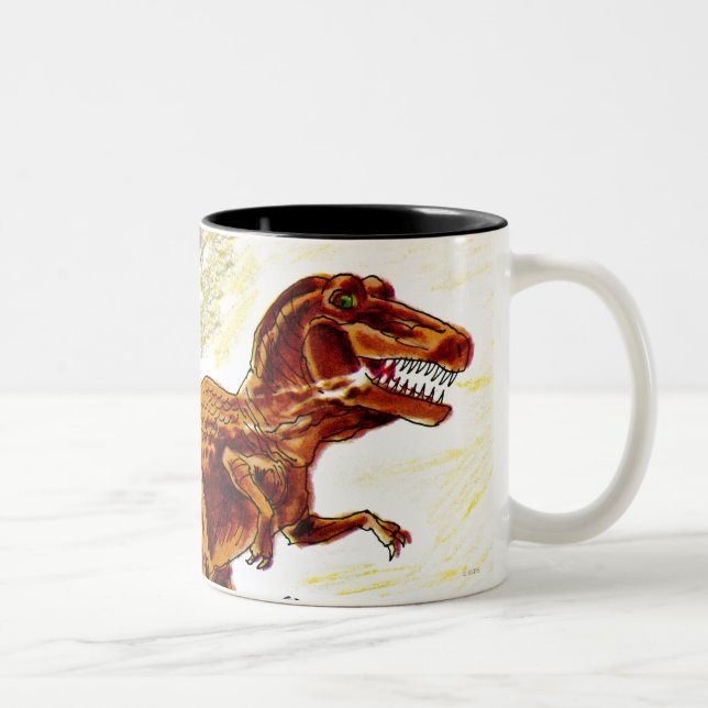 Tyrannosaurus Rex Dinosaur Two-Tone Coffee Mug (Right)