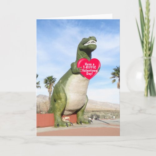 Tyrannosaurus Rex Dinosaur Valentine Holiday Card
