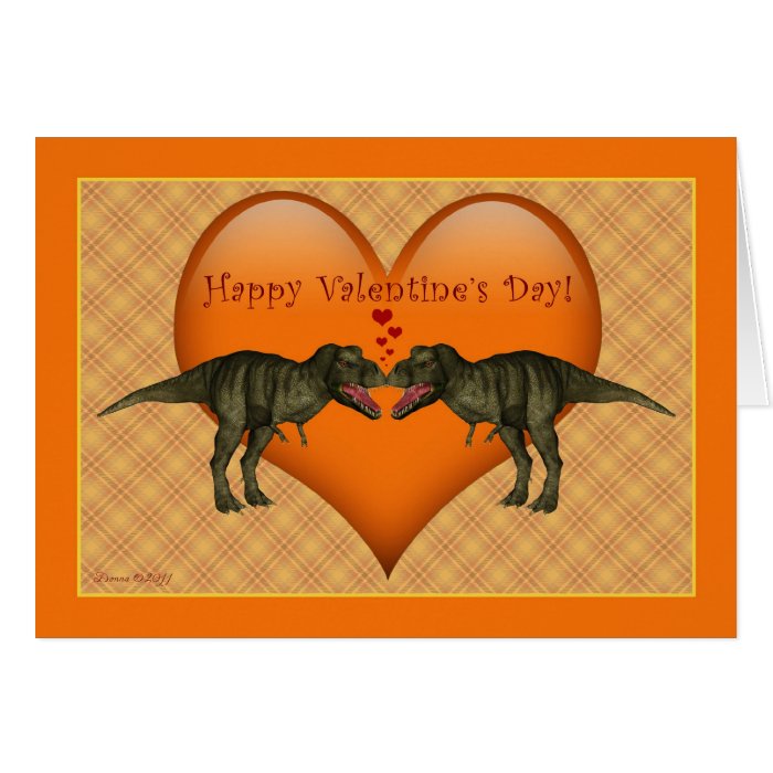 Tyrannosaurus Rex Dinosaur Valentine's Day Card