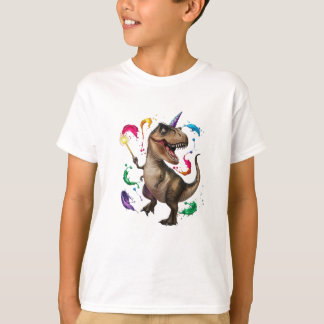 Tyrannosaurus Rex dinosaur with a unicorn horn T-Shirt