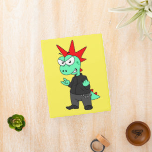 Tyrannosaurus Rex Dressed As A Punk. Mini Binder