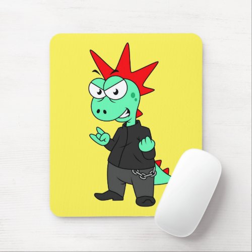 Tyrannosaurus Rex Dressed As A Punk Mouse Pad