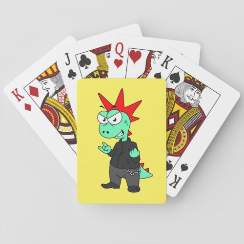 Tyrannosaurus Rex Dressed As A Punk Playing Cards