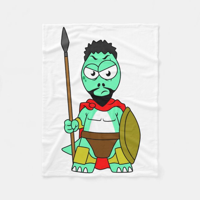 Tyrannosaurus Rex Dressed As Leonidas. Fleece Blanket (Front)