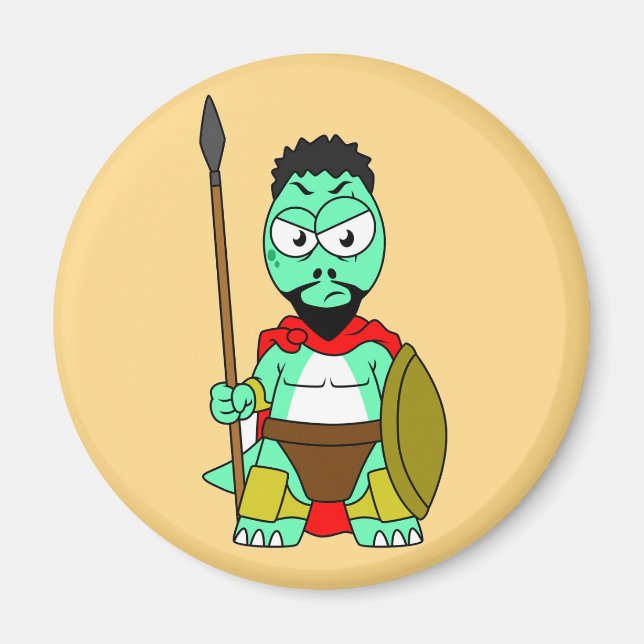 Tyrannosaurus Rex Dressed As Leonidas. Magnet (Front)