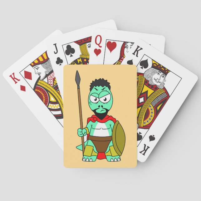 Tyrannosaurus Rex Dressed As Leonidas. Poker Cards (Back)