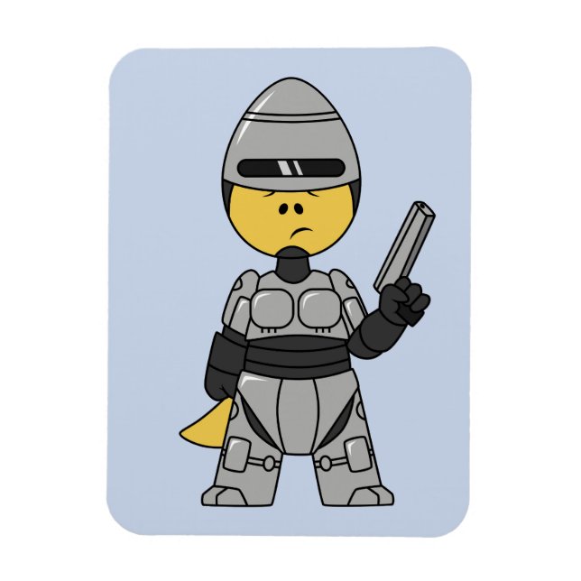 Tyrannosaurus Rex Dressed As Robocop. Magnet (Vertical)