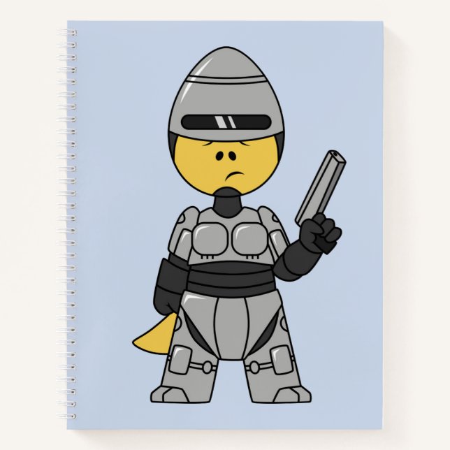 Tyrannosaurus Rex Dressed As Robocop. Notebook (Front)