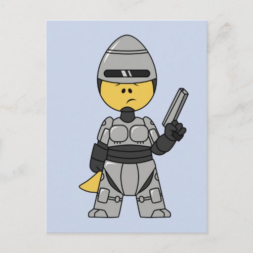 Tyrannosaurus Rex Dressed As Robocop Postcard