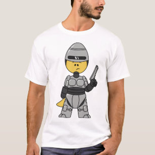Tyrannosaurus Rex Dressed As Robocop. T-Shirt